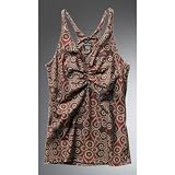 prAna Women’s Sabin Racer Top,Espresso Mosaic,X-Small