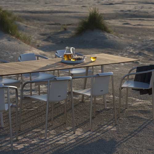 Skagerak Tisch OCEAN 201 cm – Teak mit Gummifuge
