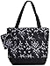 J Garden Black Damask Travel Tote Bag 16-inch