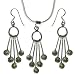 Earrings & Pendant Set Sterling Silver Peridot Gemstone Jewelry (gpers021)