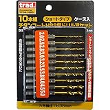 ( お徳用 10セット) TRAD チタンコートドリル刃セット 【10本組×10セット】 ショートタイプ TTDS-1550 〔DIY用品 大工道具〕