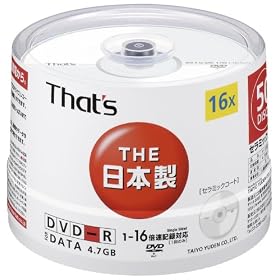 ���z�U�d�� That's DVD-R�f�[�^�p 16�{��4.7GB �X�s���h���P�[�X50���� DR-47WTY50BN