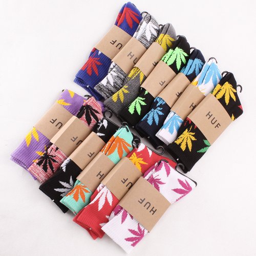 20 Colors Unisex Performer Marijuana Weed Leaf Cotton High Sports Socks BJF25