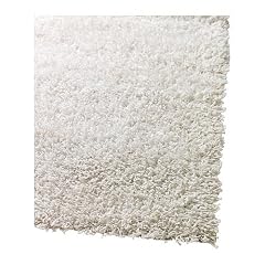 IKEA Teppich Langflor "Hampen" weicher und trittfreundlicher Langflorteppich in 80x80cm - WEISS