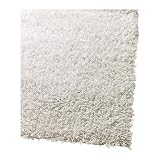IKEA Teppich Langflor "Hampen" weicher und trittfreundlicher Langflorteppich in 80x80cm - WEISS