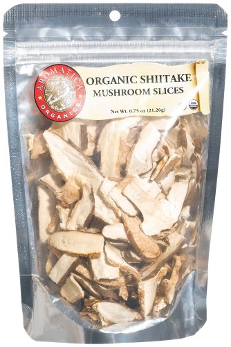 Aromatica Organics Shitake Mushroom Sliced, 0.75-Ounce Bags (Pack of 6)