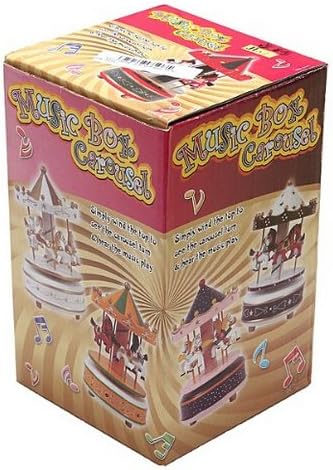 Wooden Merry-Go-Round Horse Music Box Christmas Birthday Gift Carousel Music Box