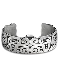 Sterling Silver Pacific Bridge Northwest Coast Native American Bracelet. Made in USA.