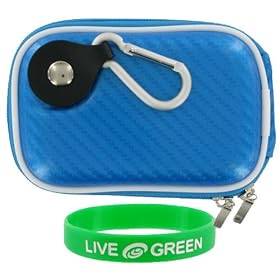 Hard Shell Carrying Case (Candy Blue) for Flip Mino Series Camcorder Black