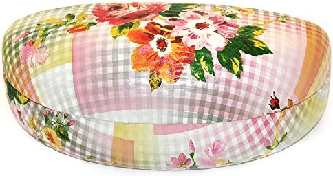 Hard Clamshell Case for Large and Oversized Eyeglasses Sunglasses - Many Colors (Floral Plaid Red)