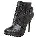 Dollhouse Women's Kennedy Lace Up Ankle Bootie,Black,7.5 M US