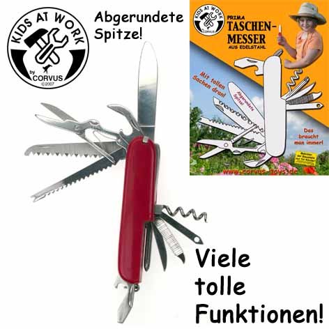 Corvus A 600 040 - Kids at Work Taschenmesser, runde Spitze Preisvergleich