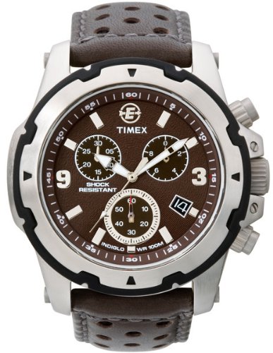 Timex Men's T49627 Expedition Chronograph Brown Leather Strap Watch