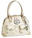 KATHY Van Zeeland Crown Royale Nappa Large Dome Satchel,Metallic Bone,one size
