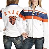 Chicago Bear Jackets : Chicago Bear Ladies White Overlay Full Zip Jacket