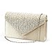 Anladia Large Ladies Evening Satin Bridal Diamante Clutch Bag Prom Envelope Handbag