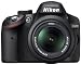 Nikon D3200 SLR-Digitalkamera (24 Megapixel, 7,4 cm (2,9 Zoll) Display, Live View, Full-HD) inkl. AF-S DX 18-55 II schwarz