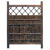 Japanese Dark Stain Wood and Bamboo Garden Gate
