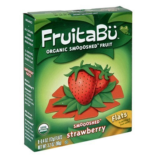 FruitaBu Organic Smooshed Fruit, Smoooshed Strawberry, 8 Count 0.4-Ounce Flats (Pack of 4)