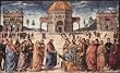 Pietro Perugino (Frescoes in the Sistine Chapel, scene: Christ gives Peter the keys to the kingdom of heaven) Art Poster Print - 13x19