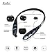 Bluetooth Headphones, DolTech Wireless Neckband Headset Sports Sweatproof Earbuds Stereo Earphones with Mic Hands-free for iPhone Android Device (970S Black)
