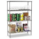 Alera Wire Shelving Starter Kit, 4 Shelves, 48W X 18D X 72H, Black Anthracite