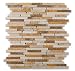 Mixed Travertine Tumbled Random Strip Mosaic Tile