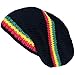 Asian Idyllica Rasta Stripe Handmade Crochet Beanie One Size Black