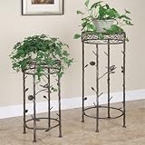 Powell Garden District Bird Nest Set of 2 Plant Stands, Overpacked