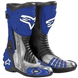 Alpinestars S-MX R Men's Performance/Road Riding Sports Bike Racing Motorcycle Boots - Color: Blue/Silver, Size: 43