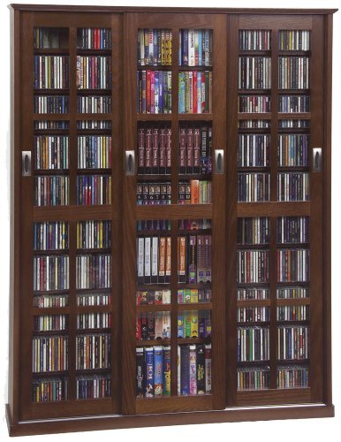 Leslie Dame Triple CD/DVD Wall Rack Media Storage in Walnut On Sale
