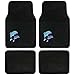 BDK Universal Fit 4-Piece Dolphin Design Carpet Floor Mat Set - (Black/Blue Dolphin), (MT-515)