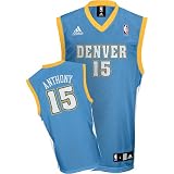 Carmelo Anthony Denver Nuggets Blue Replica Adidas NBA Jersey