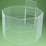 Ware Manufacturing Canvas 8-Panel Clean Living Small Pet Playpen Cage, Large, White