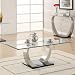 Coffee Table with Glass Top in Silver and Black Metal Base