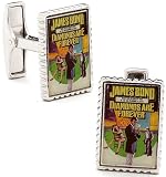 Sterling Silver James Bond Diamonds are Forever Marquis Cufflinks