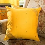 Yellow Sari Cushion Covers / Saree Pillow covers 16 X 16 Inches
