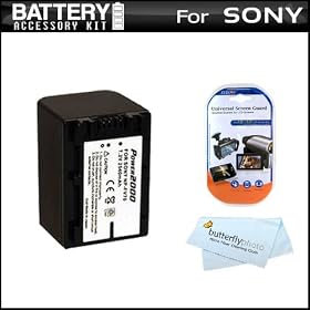 Battery Kit For Sony HDR-CX130 HDR-CX150 HDR-CX160 HDR-CX560V HDR-CX700V HDR-PJ10 HDR-PJ30V HDR-PJ50V HDR-TD10 HDR-XR160 HDR-HC9 HXR-MC50U Handycam Camcorder Includes Extended Replacement (2300Mah) NP-FV70 Battery + MicroFiber Cleaning Cloth + More