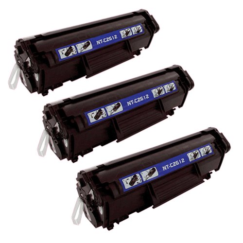 HP 12A Q2612A Compatible 2000 Yield Black Toner Cartridge 3 Pack - Retail
