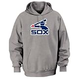 Chicago White Sox Majestic Steel Heather Cooperstown Tek Patch Hooded Sweatshirt