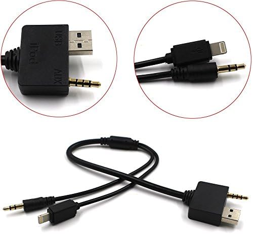 Kia Hyundai 36in Extra Long iPhone 6 6Plus 6+ 6s 5 5s 5c Lightning iPod iPad Mini iPhone6 Cable USB 3.5mm Lead Adapter Wire Cord (36" Model)