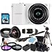 Samsung NX1000 Mirrorless Wi-Fi Digital Camera with 20-50mm Lens (White) Kit. Includes 0.45X Wide Angle Lens, 2X Telephoto Lens, 3 Piece Filter Kit (UV-CPL-FLD), 16GB Memory Card, Card Reader, Extedned Life Replacement Battery + Charger, Tripod, Case & More