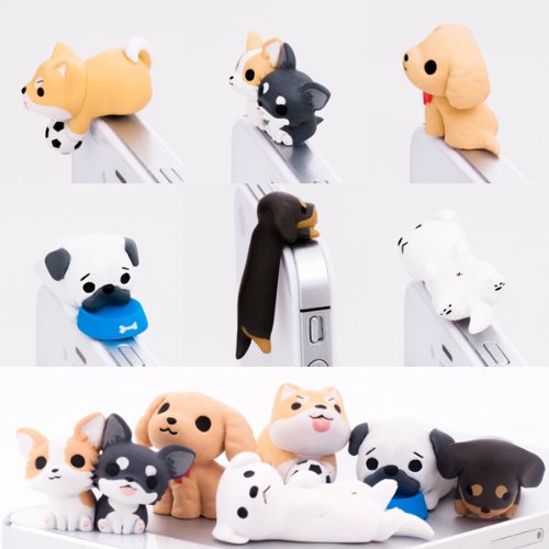 わんこ型 イヤホンジャック アクセサリー (全6種セット)