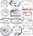 Wallmonkeys Peel and Stick Wall Decals - Vector Passport Stamps from Europe and the Middle East - Re