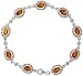 14k White Gold 7 Bracelet, w/ 1.61 Carats Round Top Light Brown Diamonds & 3.81 Carats Oval Cut Citrine Stones, 5/16 (8mm) wide