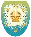 Toilet Tattoos TT-1017-O Shell Game Decorative Applique For Toilet Lid, Elongated