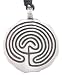Labyrinth Maze Design Pewter Pendant Necklace