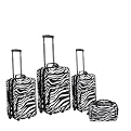 Rockland 4 Piece Luggage Set - Zebra
