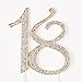 Ella Celebration 18 Cake Topper for 18th Birthday Party Gold Crystal Rhinestone Decoration (Gold)
