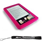 Kroo Skin Case For Barnes & Noble Nook E-Reader (Pink, Magenta, Hot Pink) + Includes a 4-Inch eBigvalue Determination Hand Strap